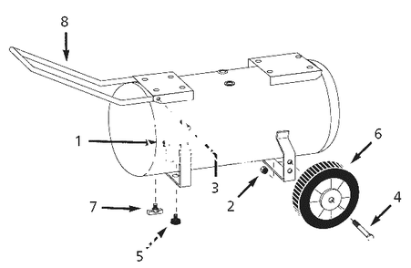 Air-Receiver Parts Diagram and Parts List for 2Z624D  Campbell Hausfeld Air Tool